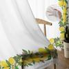 Cortinas transparentes de janela com frutas de verão e limão para sala de estar, cozinha, quarto infantil, cortina de voile suspensa