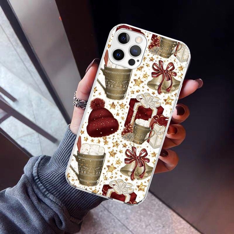 Winter Coffee Christmas Phone Case For iPhone 17 Air 16 15 Pro Max 14 Plus 13 Mini 12 11 Cover 7 8 SE Silicone Shell Print Funda