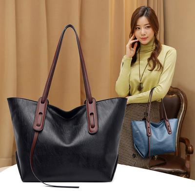 Yüksek Yumuşak Deri Kadın Omuz Çantası Büyük Kapasiteli El Taşıma Çantası Orta Yaşlı Anne Çantası Moda Düz Çapraz Askılı Çanta