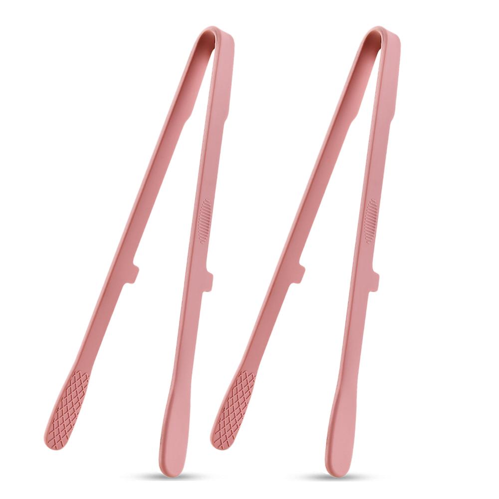 2Pcs Silicone Grill Tongs Non-Stick Food Bread Clip Heat Resistant BBQ Salad Cooking Serving Clamp Steak Pasta Clip For Kitchen