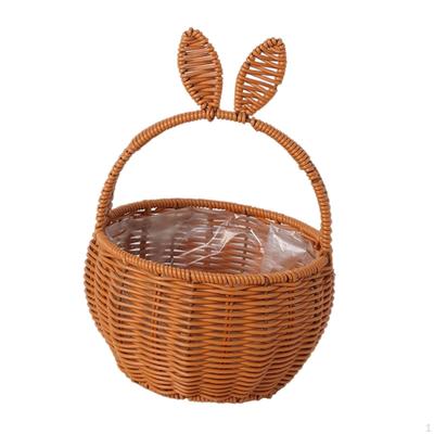Geflochtener Korb Niedlich Mehrzweck Dekorativ Kunst rattan Hase Handkorb Picknick Aufbewahrung für