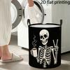 1pc, Halloween Laundry Basket, Circular Storage Basket with Skeleton Hands, Coffee Design, Suitable for Storing Clothes In Bathrooms, Bedrooms, Laundr