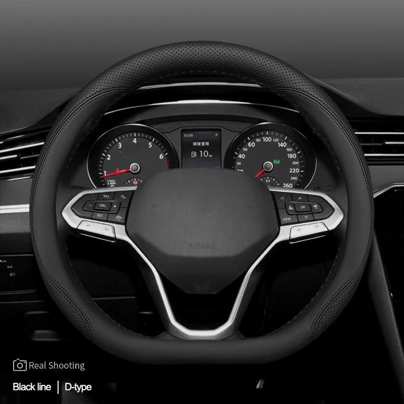 High Quality Leather Car Steering Wheel Cover Wrap Holder for Volvo XC60 S90 S60 XC40 S60l Braid on Steering-Wheel Protector