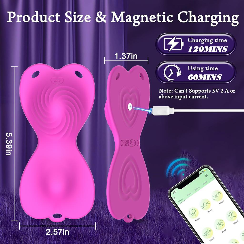 Wearable Vibrator Butterfly Clit Stimulator APP Remote Control Vibrating Panties Dual Motor Masturbation Adult Sex Toys Couple