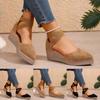Hot Sale Sandals Women'S Pointed Toe Suede Wedge Sandal With Thick Soles Comfortable Slip And Cutout Design Suitable Sandalias