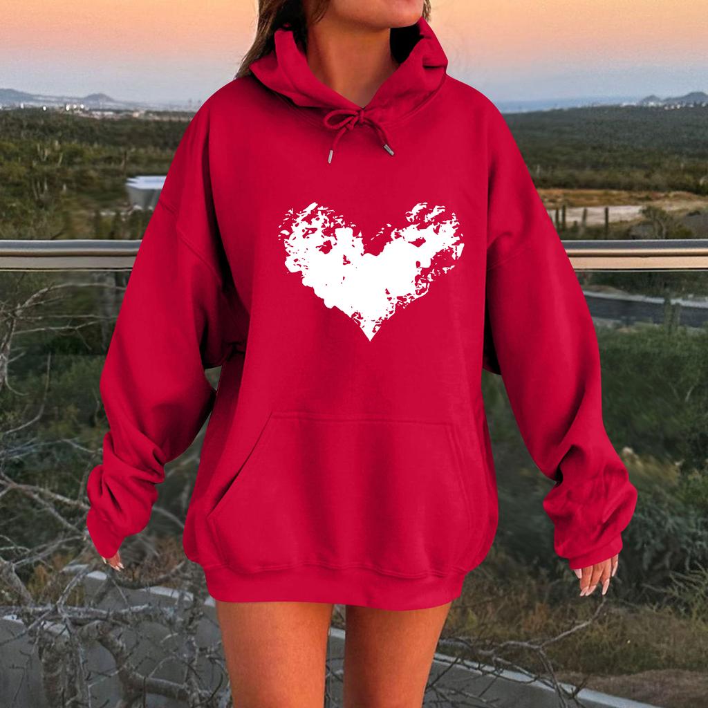 Women's Loose Comfortable Casual Fashion Character Printed Hooded Long Sleeve Sweatshirt