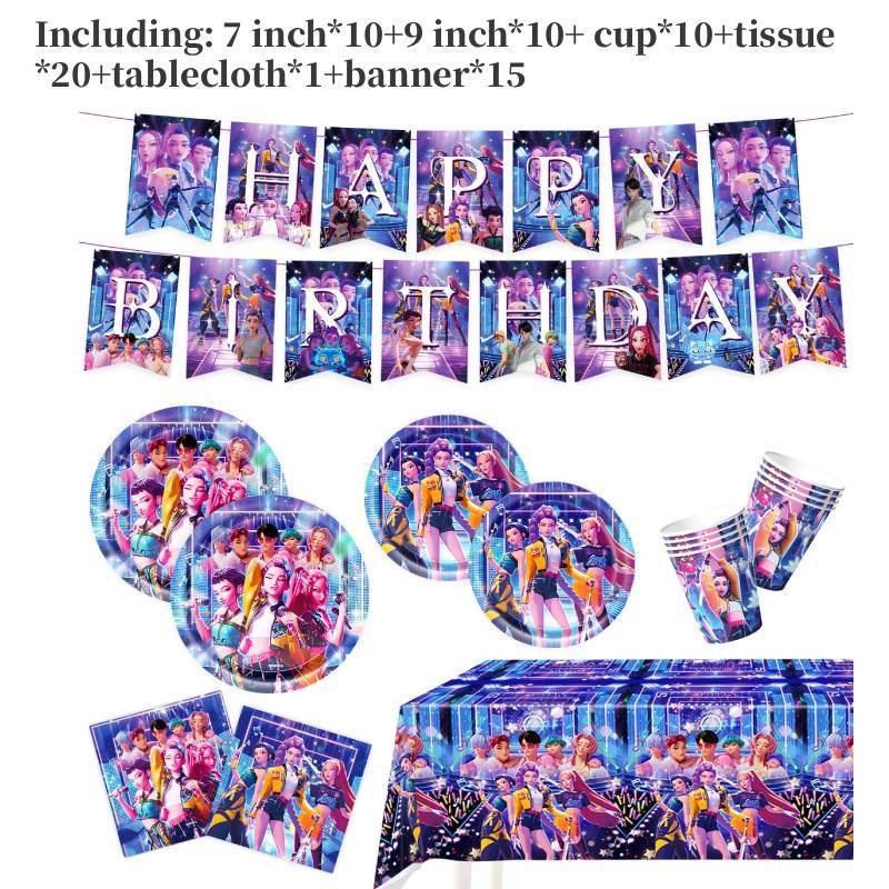 Suministros para Fiesta de Cumpleaños de Cazadores de Demonios Kpop Set de Globos Para Celebración y Decoración Infantil