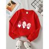 Valentine's Day Fashion Girls' Polyester Long-Sleeve Crewneck SweatshirtLove Gnomes Hearts Valentine Soft, Comfortable, Warm