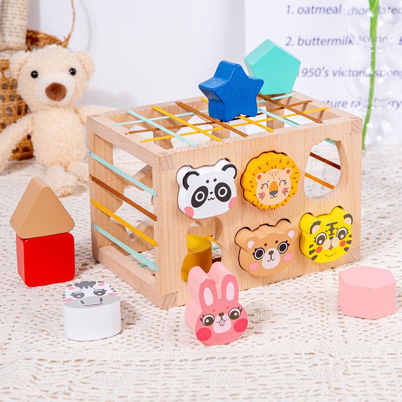 Animal Shape Wooden Color Blocks For Kids Diy Assembly Educational Cognitive For