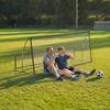 Football Rebounder, 2-in-1 Two-Sided Foldable Rebound Wall with Rebound Net, 200 X 94cm, Black