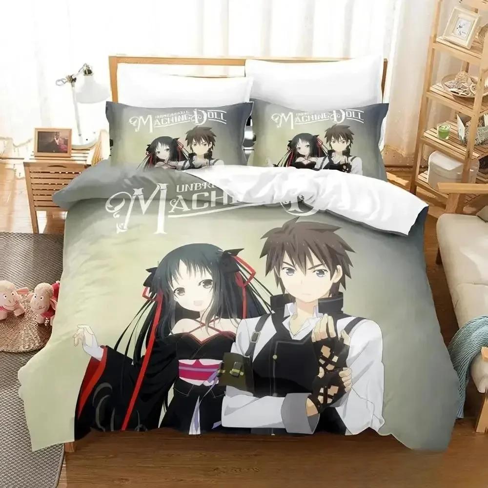 New Anime Unbreakable Machine-Dol Beding Set Printed With Pilowcase Bed Soft Duvet Cover Soft Single Double Quen Super King-Sized Dimensionsd