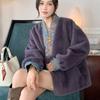 Autumn and winter new Chinese imitation mink fur coat women's short lamb wool fur integrated