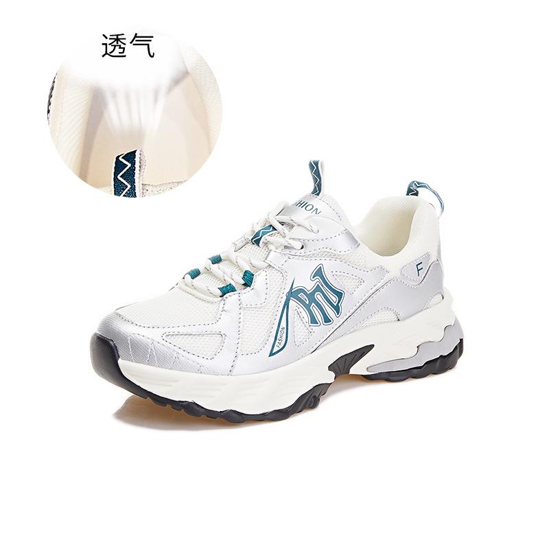 

New dad shoes women s 2025 spring platform sports shoes women s height-increasing running shoes women s casual versatile shoes children 40 серебряный