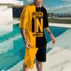 Men Summer Tracksuit 2 Piece Sets The Crown King 3D Print Jogging Set Fashion Men's Oversized Beach Sportwear Outfits Suits 6XL
