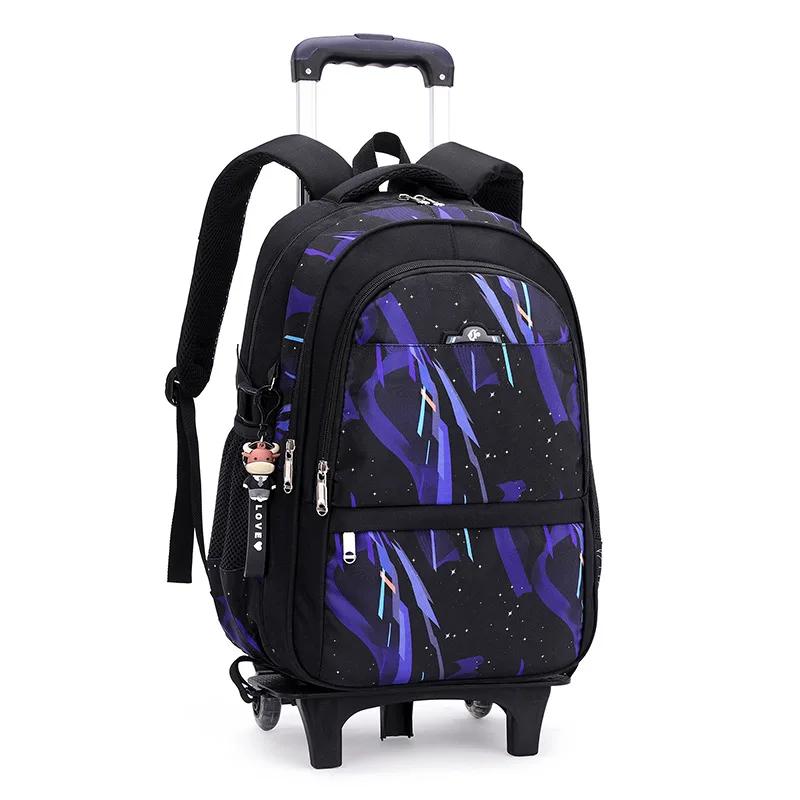 Schulrucksack für Kinder Jungen mit Rollen Tasche Schülerrucksack Trolley Schultasche mit Rädern Rollendes Gepäck Buchtasche