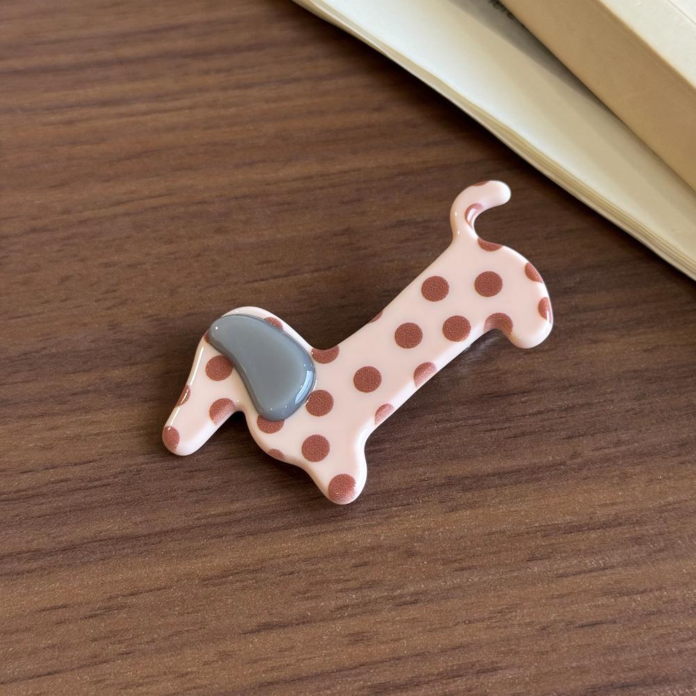 

Geometry Dachshund Hair Clip Large Puppy Side Clip Sweet Polka Dot Dog Hair Claw Female Style 2