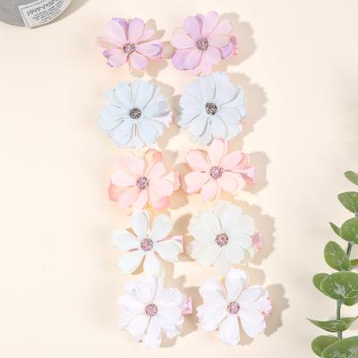 10 Piezas Pinzas para el Cabello con Pedrería de Flores Elegantes Delicadas Horquillas Florales Dulces para Niñas y Niños Accesorios para el Cabello