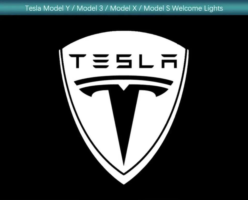 Car Sticker 2025 New Tesla 2/4pcs for Tesla Model Y 3 S X Door LED Logo Projector Puddle Light Super Bright Welcome Light Laser
