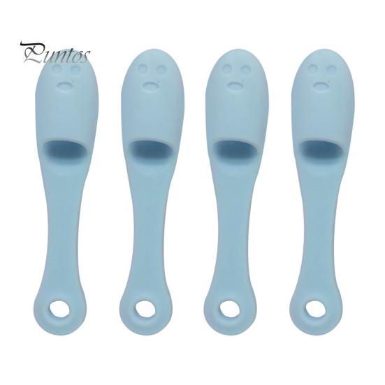 

4 шт., силиконовая зубная щетка для подбородка кошки, щетка для чистки зубов у домашних животных, скребок для чистки подбородка кошки, собаки синий