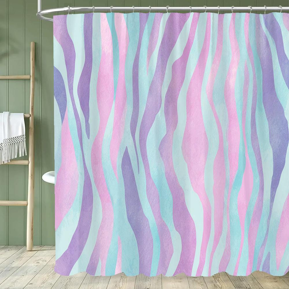 Simple Colorful Lines Modern Fashion Pattern Shower Curtain Home Decoration Creative Personalized Shower Curtains