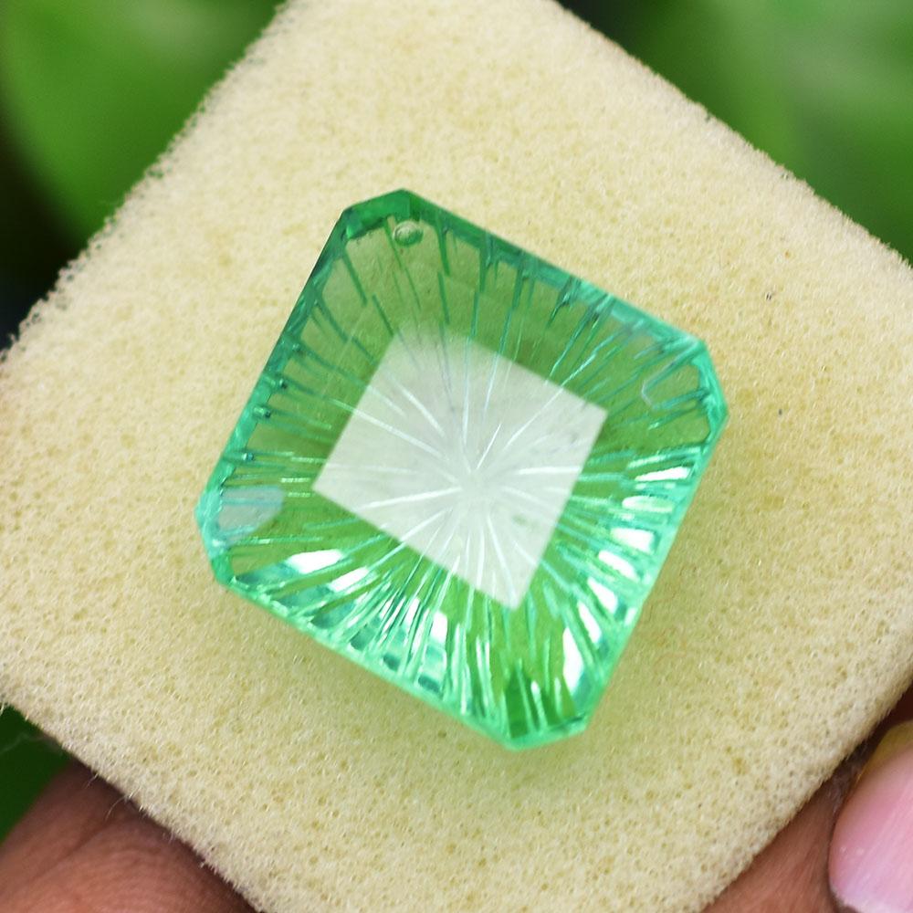 Natural Green Topaz Loose Gemstone Square Shape 22x22mm for Jewelry Making and Gem Collections