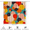 Modern Colorful Bathroom Shower Curtain Abstract Round Design In Red, Yellow, Blue Black For Home Decor