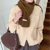 New Autumn and Winter Women's Figure Eight Scarf Wool Blended Knitted Solid Color Sweet Korean Style Versatile Fashionable Warm Scarf