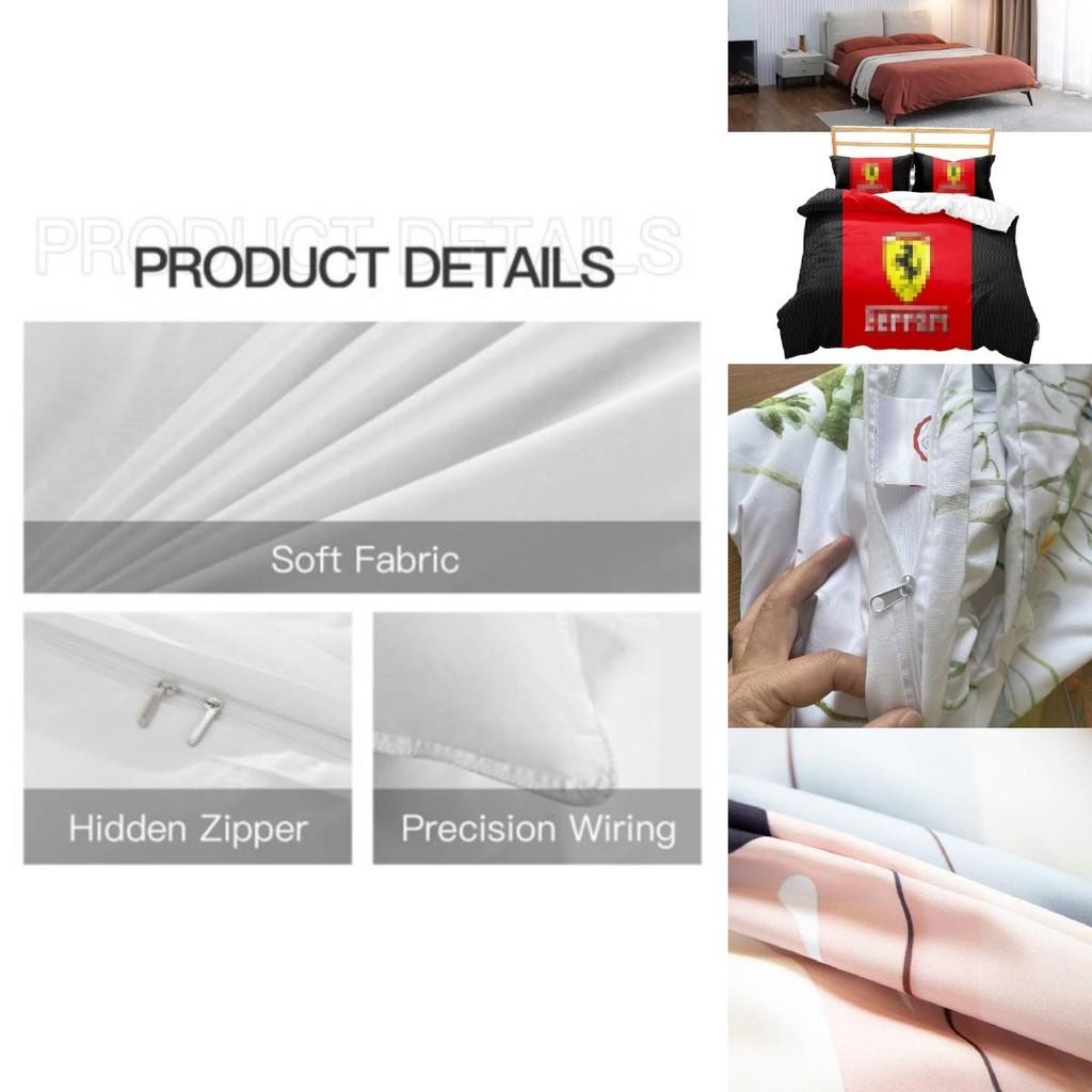 Ferrari Pattern Digital Print Comforter Set With Reactive Dyeing For Bedroom Decor