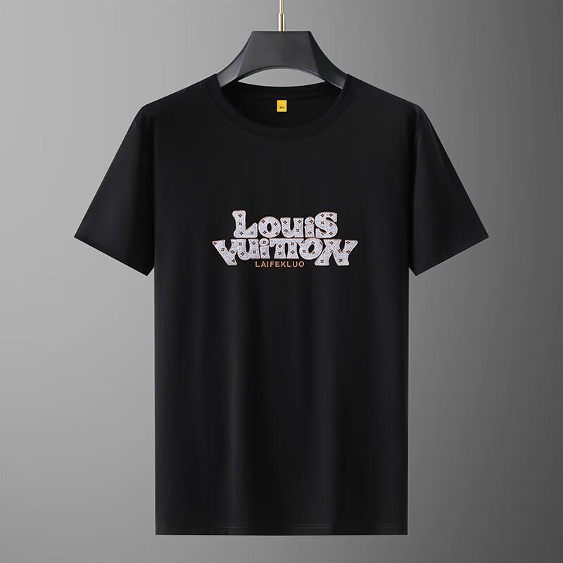 Мужская футболка Di Bin Ze большого размера с круглым вырезом из смеси шелка тутового дерева 4XL