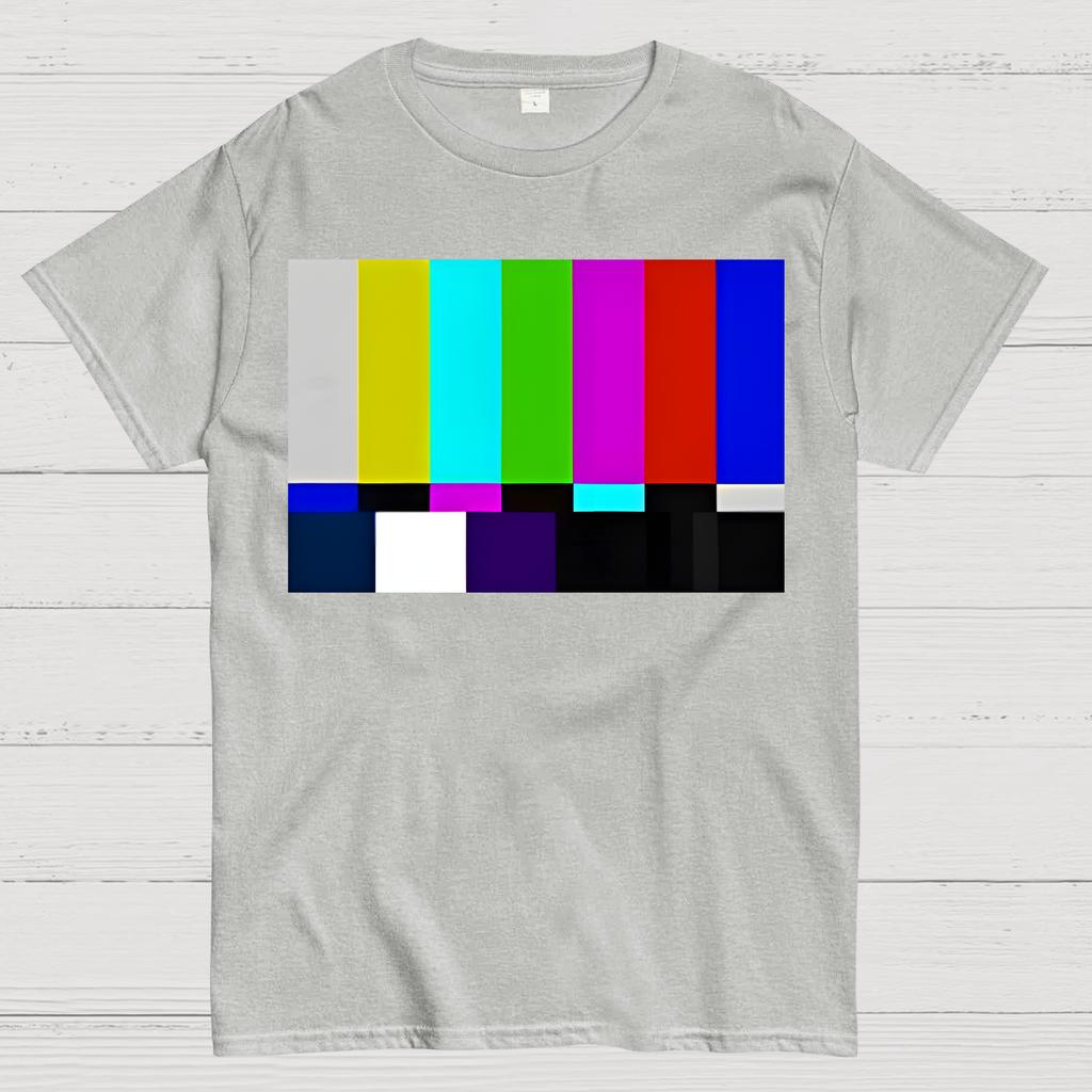 Retro Farbstreifen Bildschirm Baumwolle Sommer Lässig Kühl Locker T-Shirt