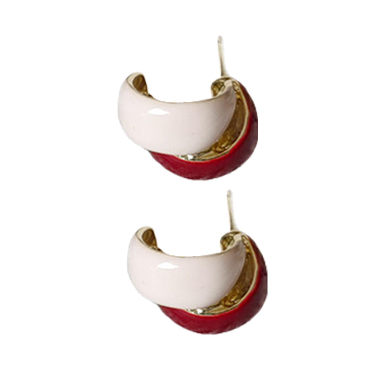 

Элегантные серьги-пусеты в стиле color block цвета Майяр, удобные серьги ручной работы, аксессуары для модных женщин красный