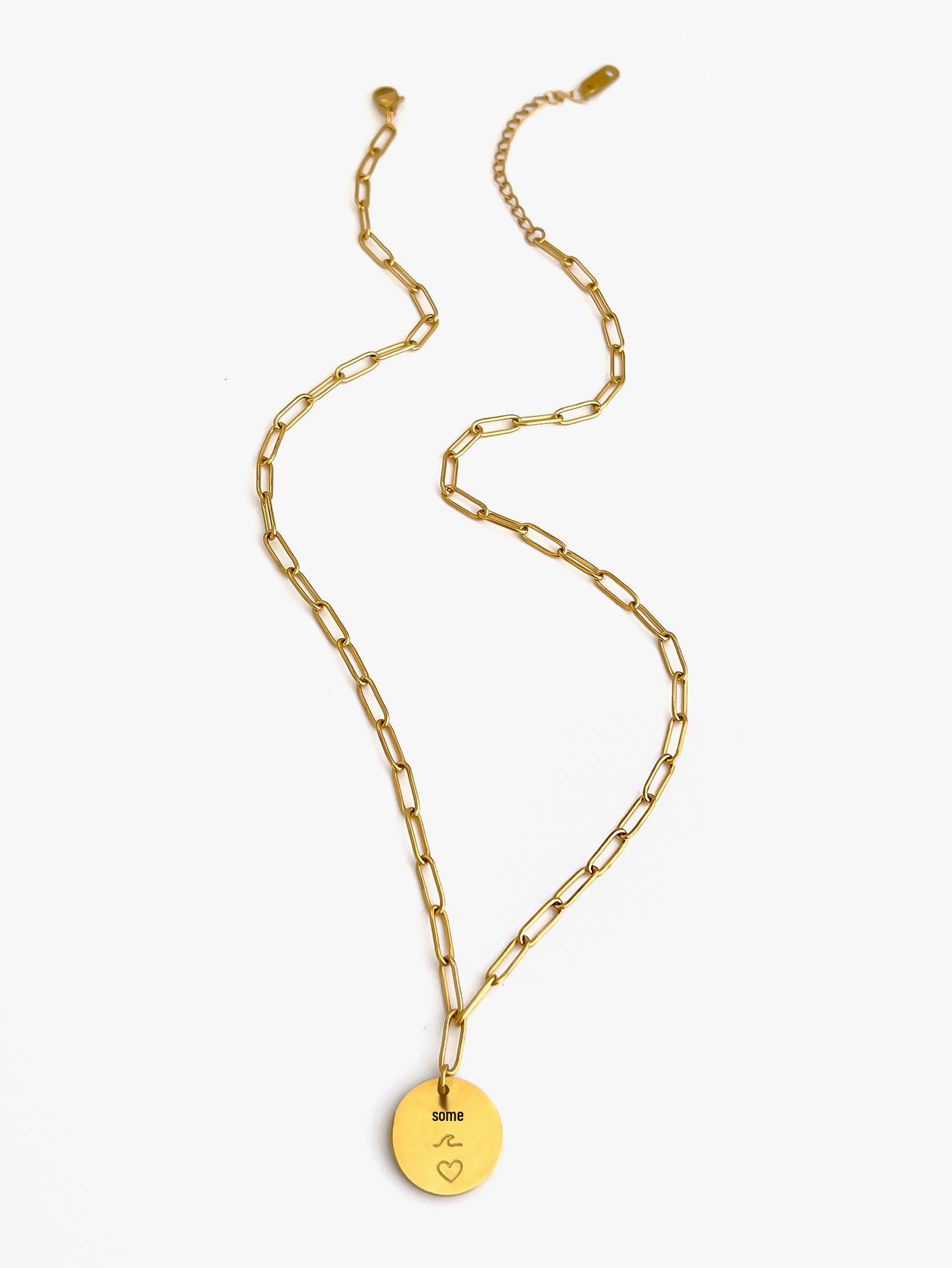 

Европейская и американская геометрическая подвеска из нержавеющей стали: Роскошное, высококачественное ожерелье для повседневной носки.