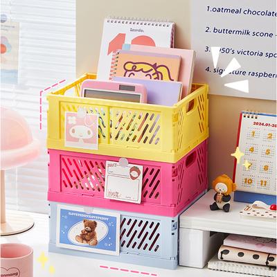 Einfarbige Aufbewahrungskörbe zur Organisation Faltbare Büro-Schreibtisch-Aufbewahrungsbox Schreibwaren Kunststoff Faltbarer Behälter Aufbewahrungsbox