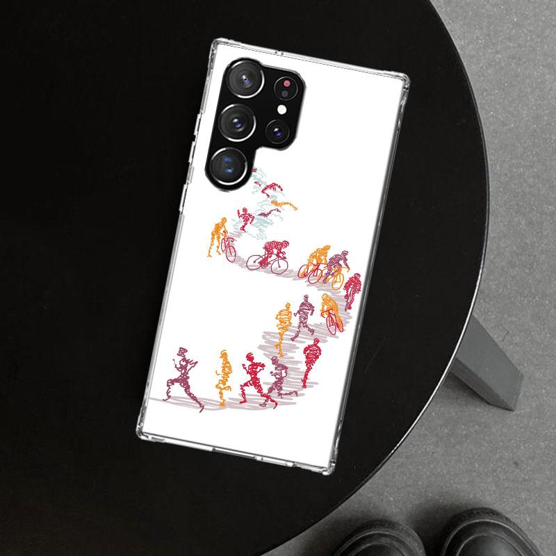 Triathlon Schwimmen Radfahren Laufen Handyhülle Cover für Samsung Galaxy S26 S25 Edge S24 S23 Ultra S22 Plus S21 FE S20 + Kunst Individuell Fund