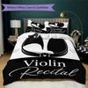 Vintage Sheet Music Pattern Bedding Uilt Set Uilt Cover Pillowcase Home Decoration Birthday Gift (1 * Duvet Cover + 2 * Pillowcase Without Core)