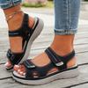 [Elegant Sandals] Comfortable Women's Sandals | Adjustable Hook-and-Loop Ankle Strap, Breathable PU Cover Upper & Cushioned Insole, Wedge Heel