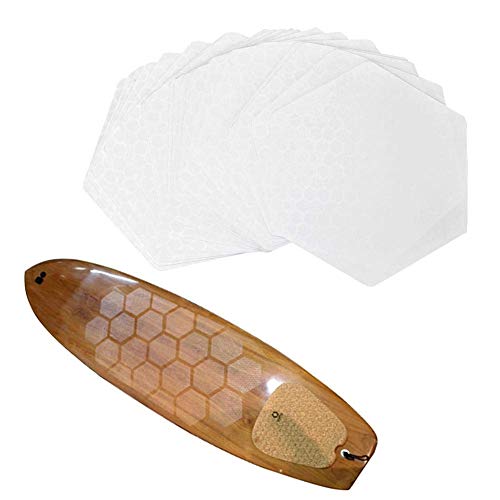 Set of 20 Silicone Surfboard Traction Pads, Paddleboard Non-Slip Mats with Honeycomb Holes, Deck Pads for Surfboards, Shortboards, and Longboards