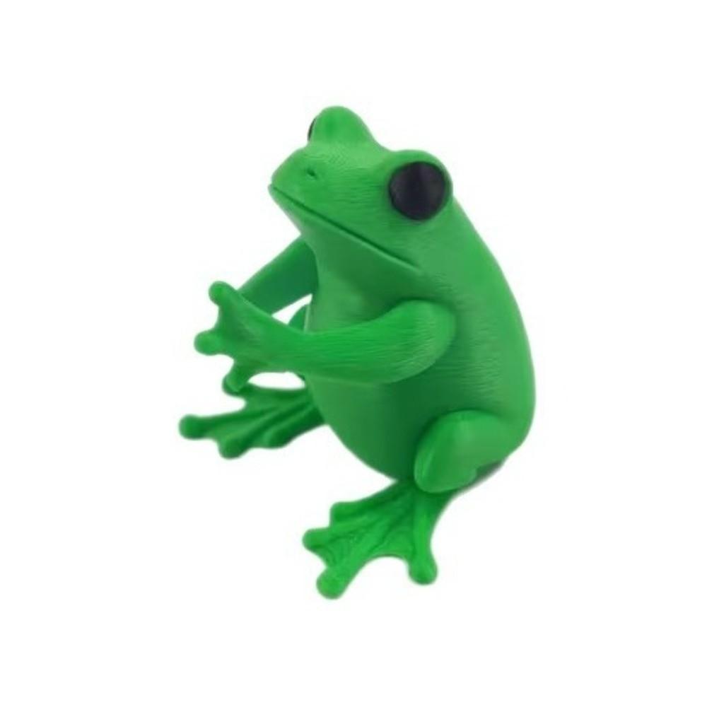 

3D Printed Frog Shaped Pen Holder Plastic Cute Frog Pencils Holder Home Decor зелёный