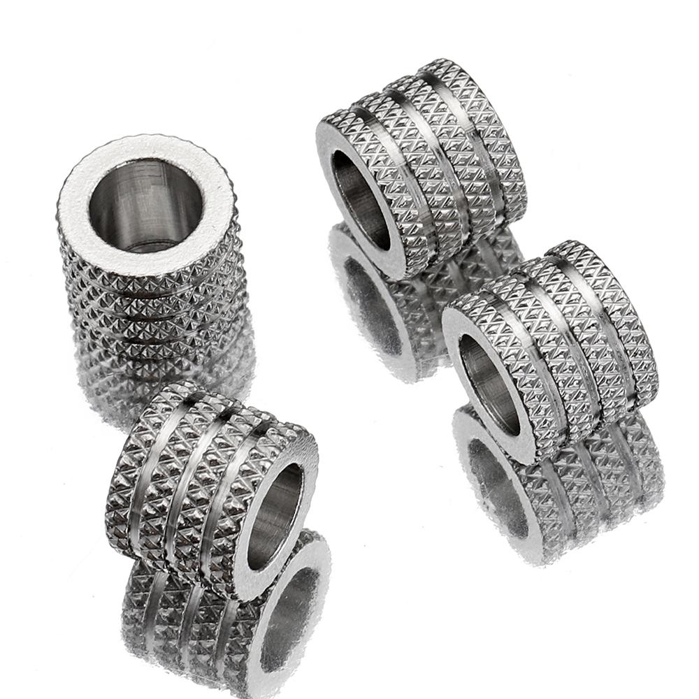 20pcs Stainless Steel Loose Bead Big Large Hole Spacer Beads Charm Pendants for DIY Bracelet Necklace Jewelry Making Supplies