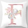 White Pink Alphabet Pillowcase Letter A-Z Flower Pillow Cover Sofa Cushion Cover Home Decor Pillow Cover