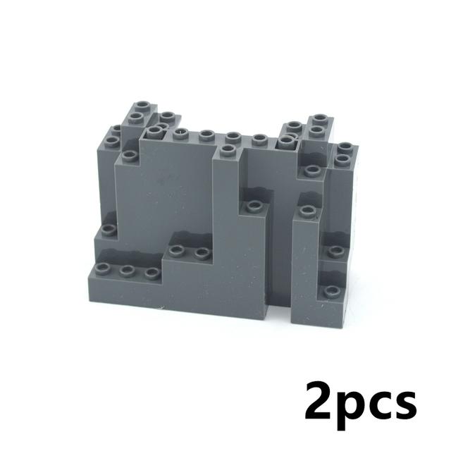MOC Kő Panel Sziklakert Hegy DIY Városi Utcakép Építőkockák Domb Kő Téglák Kompatibilis a 23996 Részecske Játékokkal gray