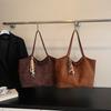 Large capacity retro underarm bag women's 2025 autumn new suede tote bag portable shoulder women's bag