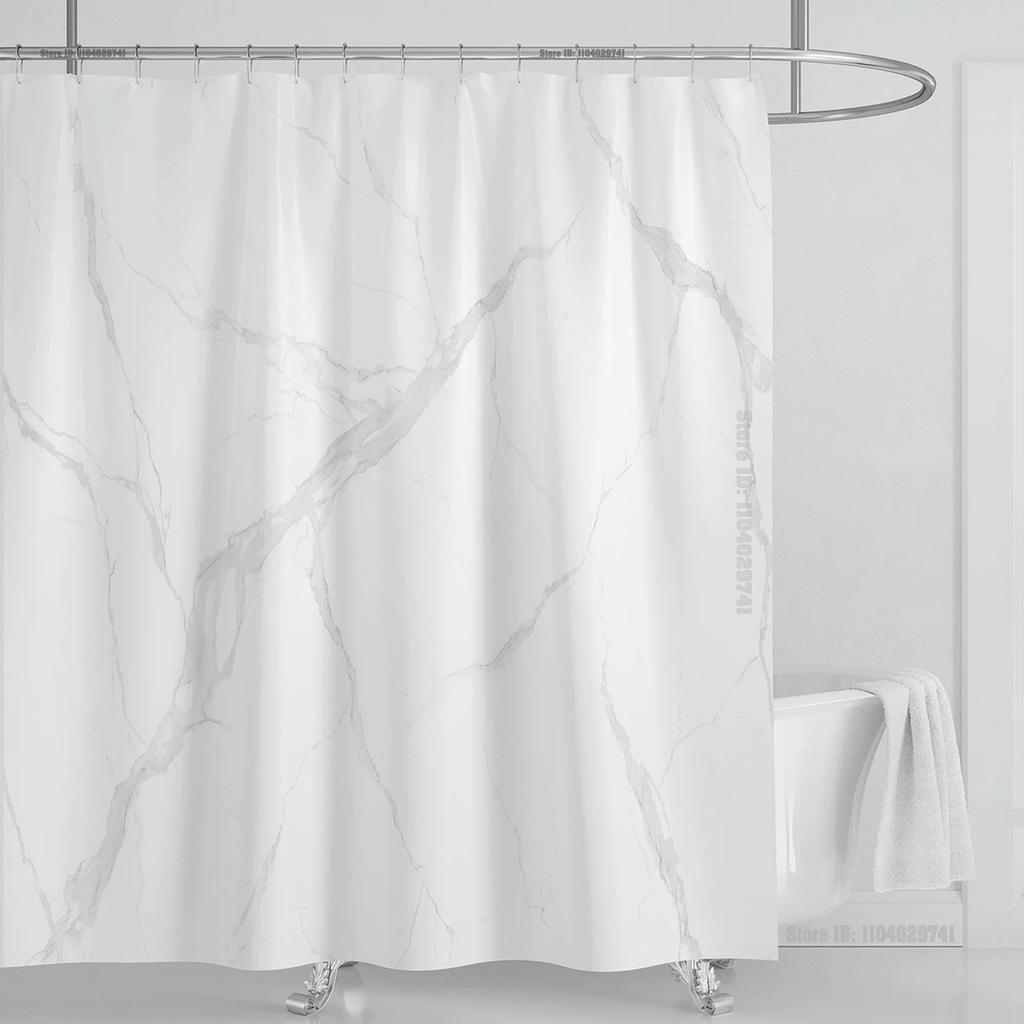 Marble Waterproof Shower Curtain Waterproof Shower Curtain For Bathroom Decor Printed Washable Shower Curtain With Hooks