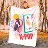 Kpop Flannel Blanket Soft Warm All-Season Throw, Design for Camping, Car Travel, Hiking Sofa, Bed, Office Perfect Gift for Parties