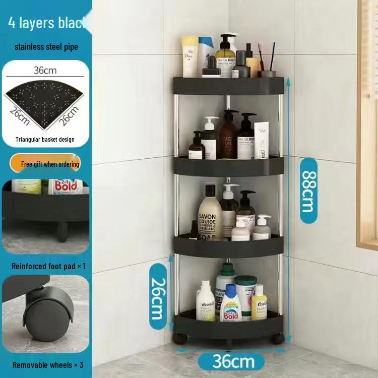 Freestanding Corner Bathroom Shower Shelf - Multi-Layer Storage Rack
