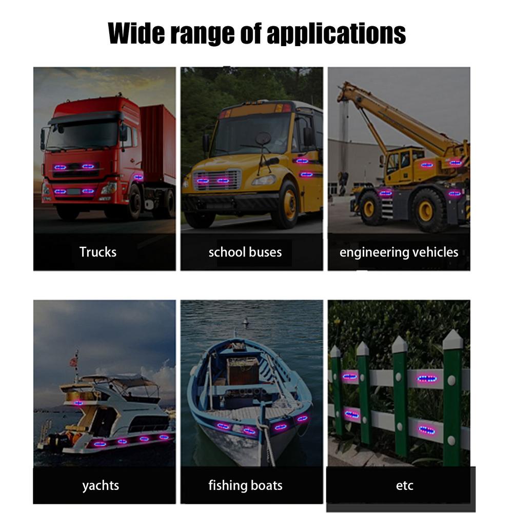 For  Motorcycle Truck Flashing Safety Lights Flashing Warning Safety Lights Solar High Brightness Waterproof Solar Led