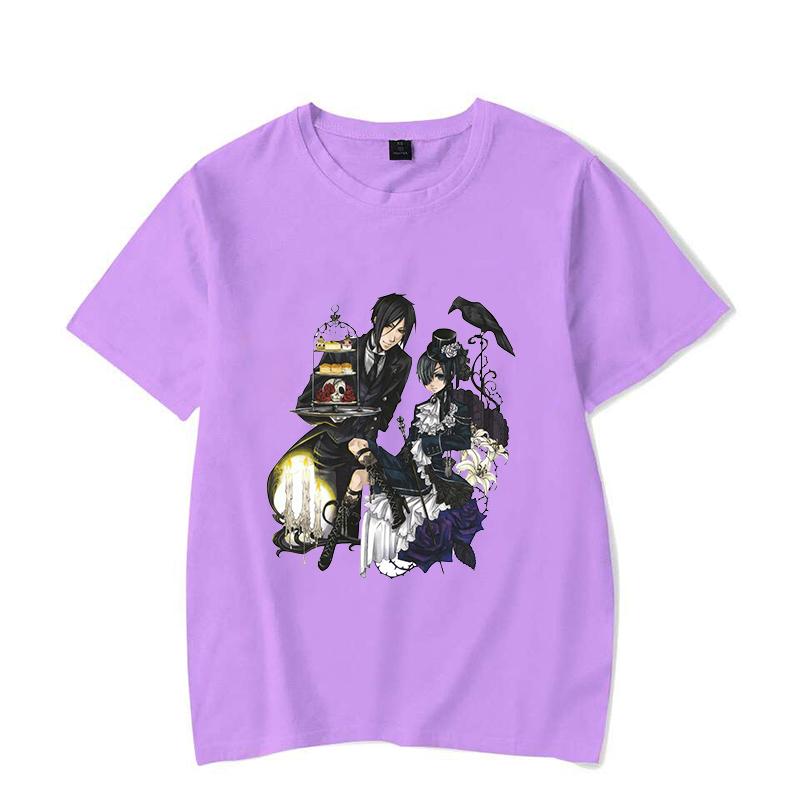 Hot Black Butler Print T-shirt Women Men Summer Casual Short Sleeve Round Neck Tops Fashion Anime Harajuku T-shirts