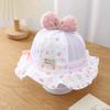 Summer Outdoor Baby Bucket Hat Embroidery Flower Bow Fisherman Sun Hats For Infant Girls Princess Breathable Beach Cap