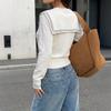 2026 Autumn/Winter Sweet College Style Striped V-Neck Pullover Sweater