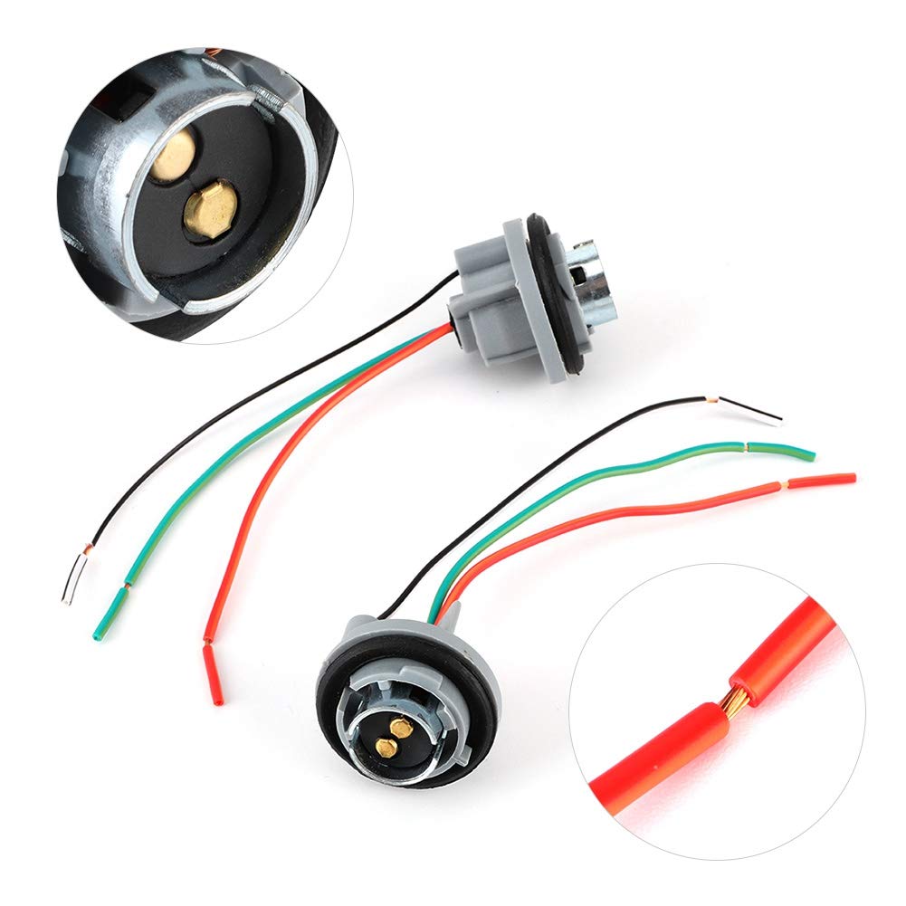 1157 Socket Connector, BAY15D/1157 Iron Core Lamp Holder Adapter Base Socket Connector Harness Plug Brake/Stop/Turn Signal Light